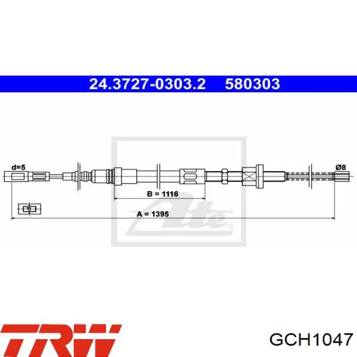 Задний трос ручника 4502222 Cavo