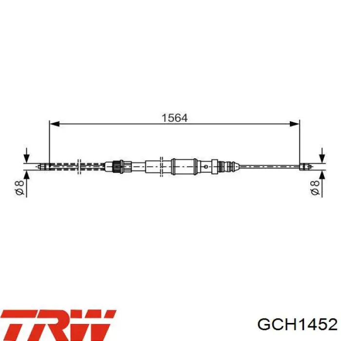 Задний трос ручника GCH1452 TRW