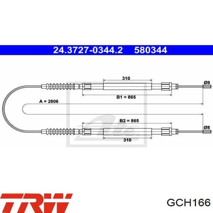 Задний трос ручника RM4114 Goodrem