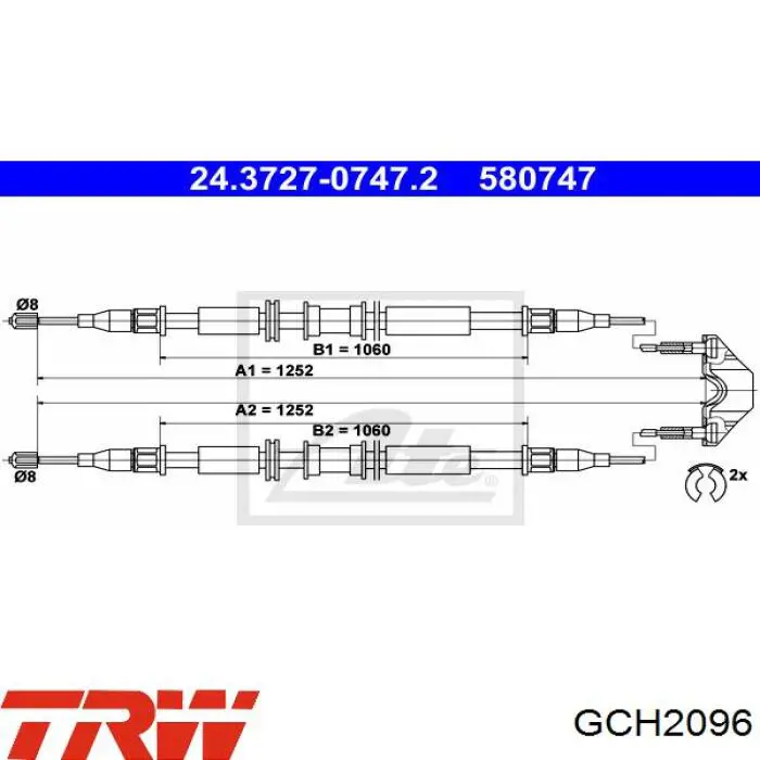 Задний трос ручника Starline LABR1238 цена, от 16.60 USD
