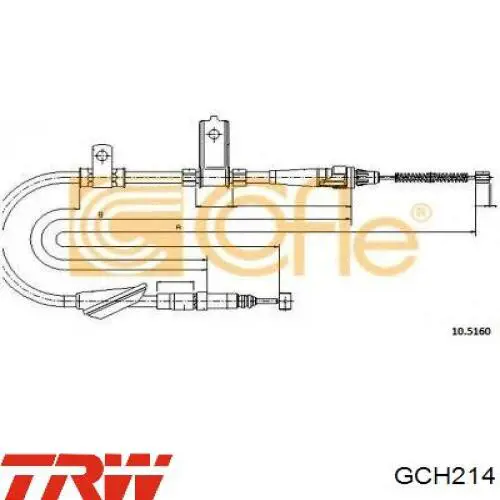 Купить GCH214 TRW Задний правый трос ручника