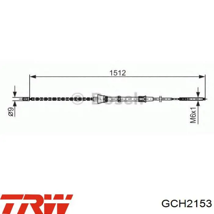 Задний трос ручника VAG 6X0609721F цена, от 9.31 USD