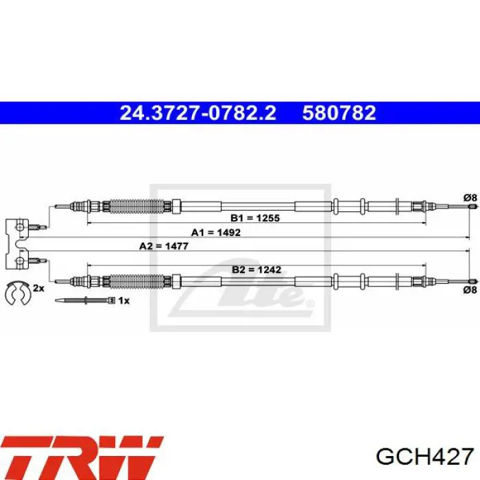 Задний трос ручника GCH427 TRW