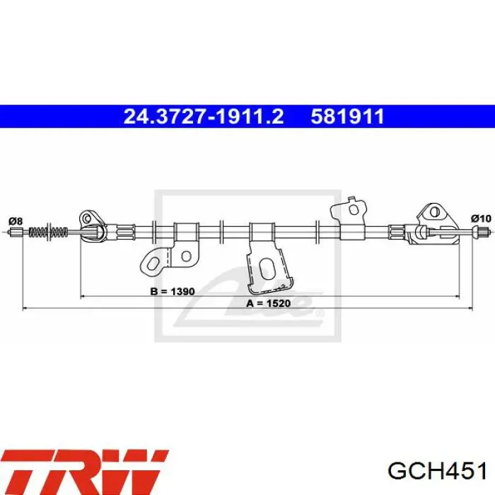 Трос ручника GCH451 TRW