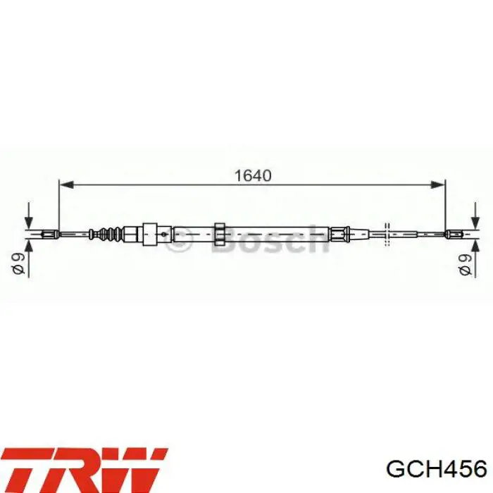 Задний трос ручника GCH456 TRW