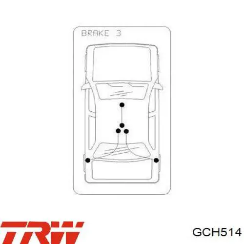 GCH514 TRW трос ручного тормоза задний правый/левый