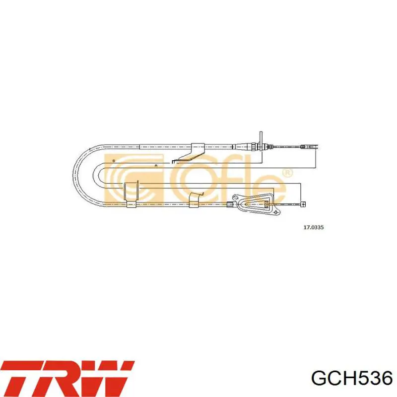 Трос ручного тормоза задний TRW GCH536 цена, от 37.96 USD