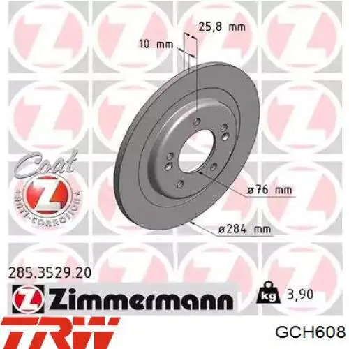 Задний правый трос ручника GCH608 TRW