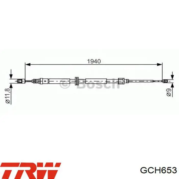 Задний трос ручника TRW GCH653 цена, от 12.31 USD