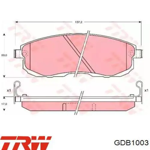 Передние тормозные колодки GDB1003 TRW