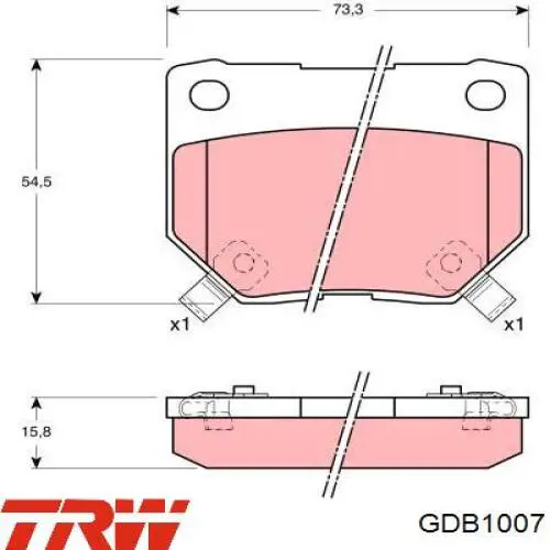 Задние тормозные колодки GDB1007 TRW