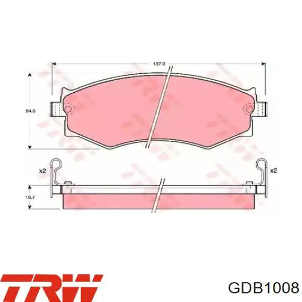 Передние тормозные колодки GDB1008 TRW