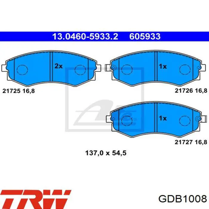 Колодки TRW GDB1008 цена, от 15.13 USD