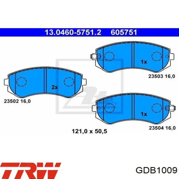 Передние тормозные колодки GDB1009 TRW