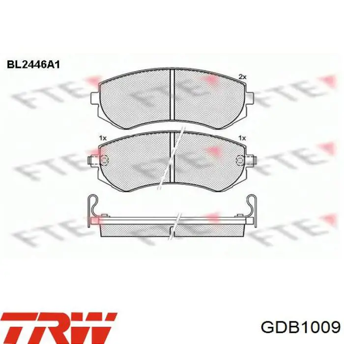 Купить GDB1009 TRW Колодки тормозные