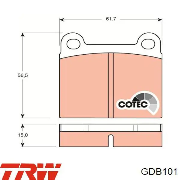 Купить GDB101 TRW Колодки тормозные задние, дисковые