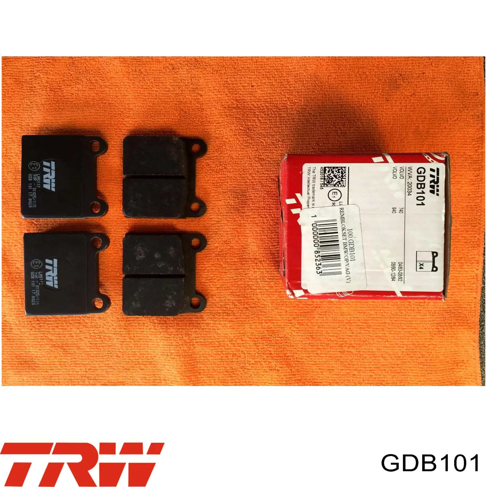 Задние тормозные колодки GDB101 TRW