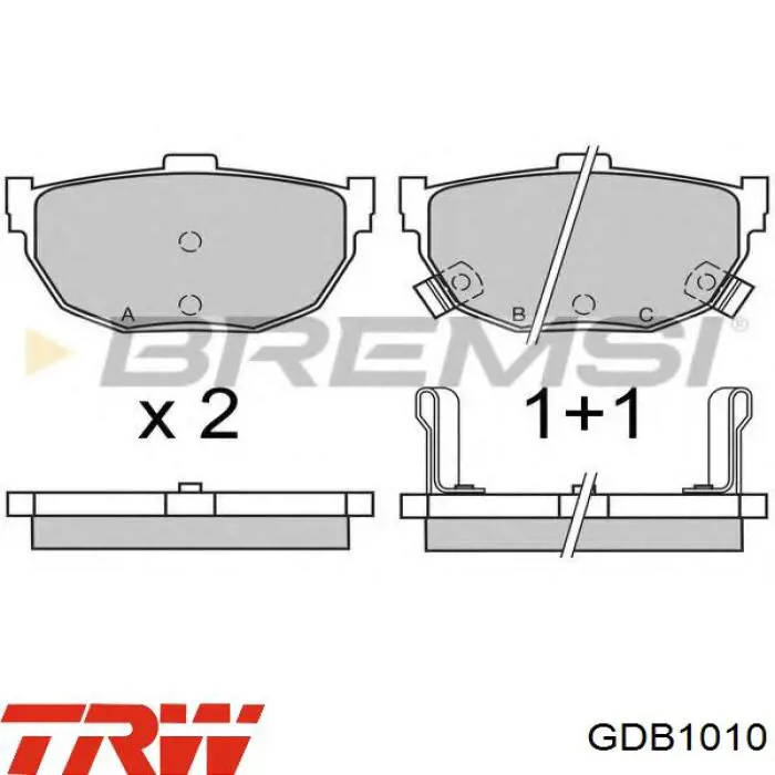 Купить GDB1010 TRW Колодки тормозные задние, дисковые