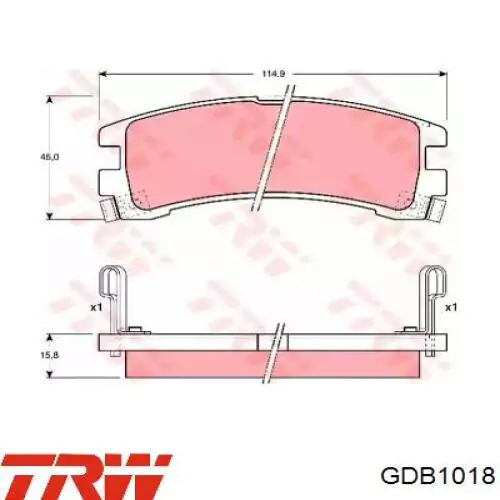 GDB1018 TRW колодки тормозные задние дисковые