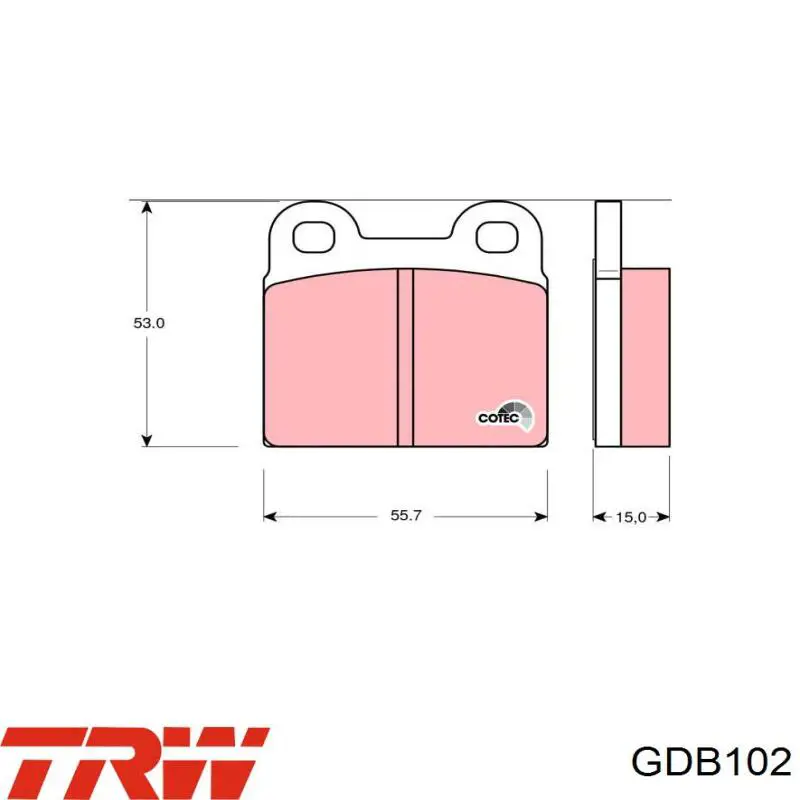 Задние дисковые колодки TRW GDB102