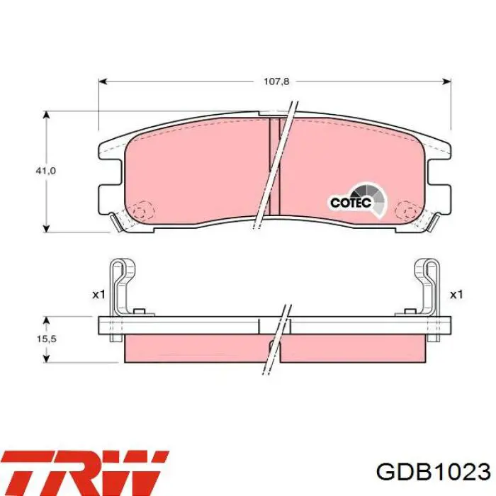 Купить GDB1023 TRW Колодки тормозные задние, дисковые