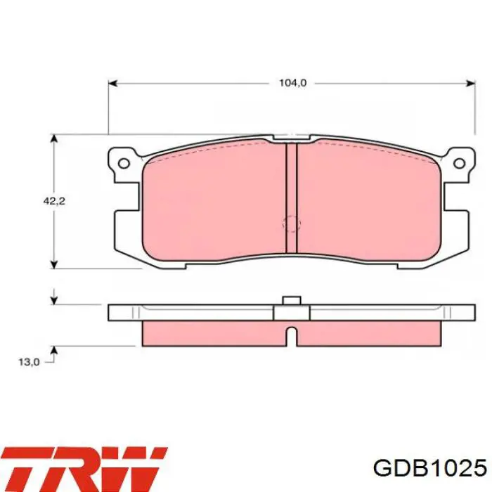 Задние тормозные колодки GDB1025 TRW