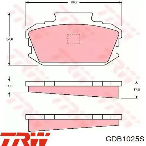 Задние тормозные колодки GDB1025S TRW