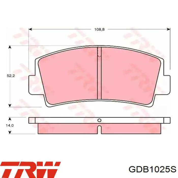 GDB1025S TRW Колодки тормозные дисковые комплект