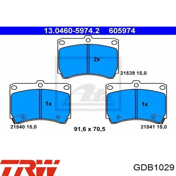 Колодки TRW GDB1029 цена, от 11.96 USD
