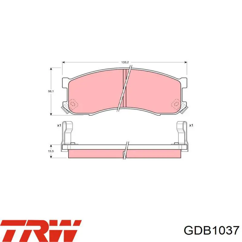 GDB1037 TRW колодки тормозные передние дисковые