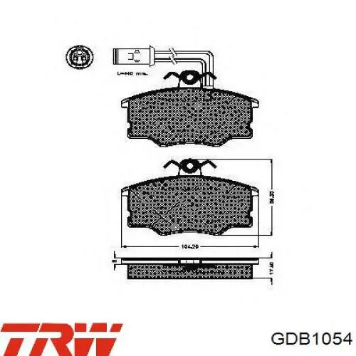 Передние тормозные колодки GDB1054 TRW