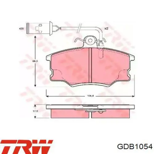 GDB1054 TRW колодки тормозные передние дисковые
