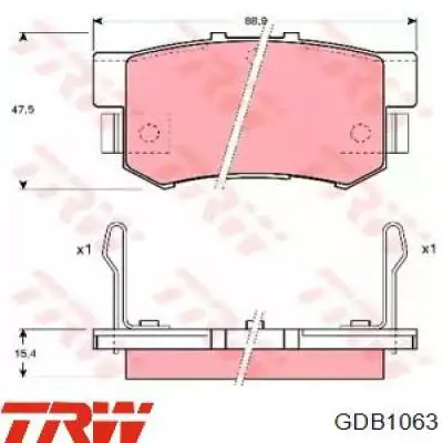 GDB1063 TRW колодки тормозные задние дисковые