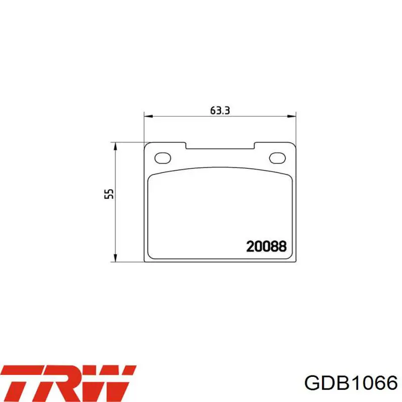 Задние тормозные колодки GDB1066 TRW