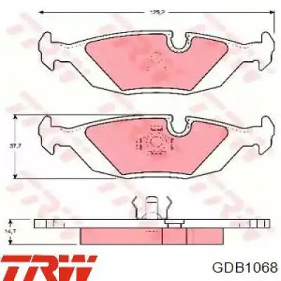 GDB1068 TRW колодки тормозные задние дисковые