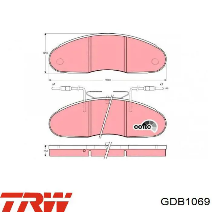 GDB1069 TRW колодки тормозные передние дисковые