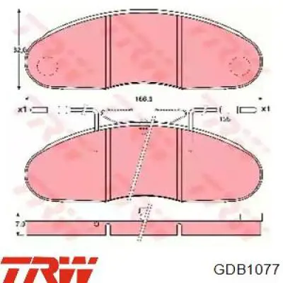 GDB1077 TRW колодки тормозные передние дисковые
