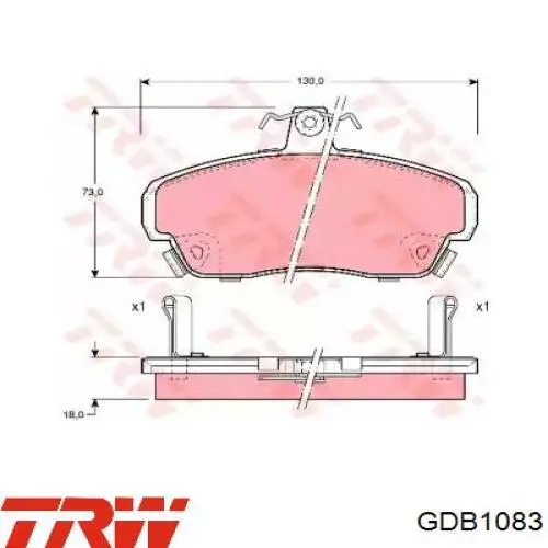 Передние тормозные колодки GDB1083 TRW