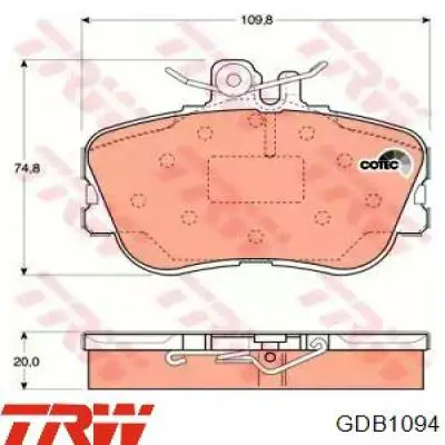 Колодки TRW GDB1094 цена, от 34.31 USD