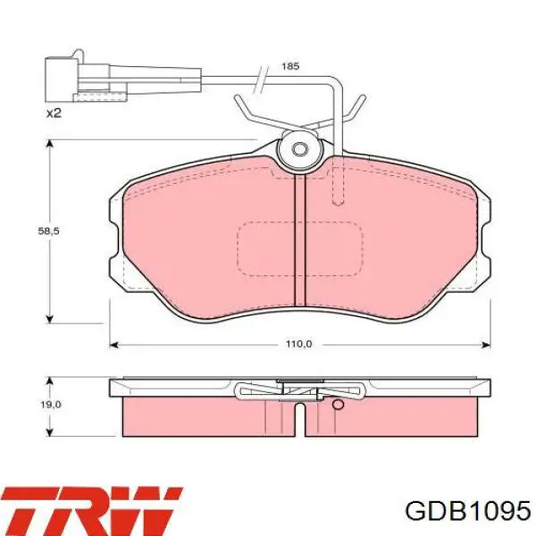 GDB1095 TRW колодки тормозные передние дисковые