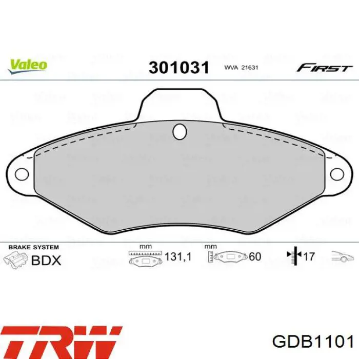 Тормозные колодки TRW GDB1101