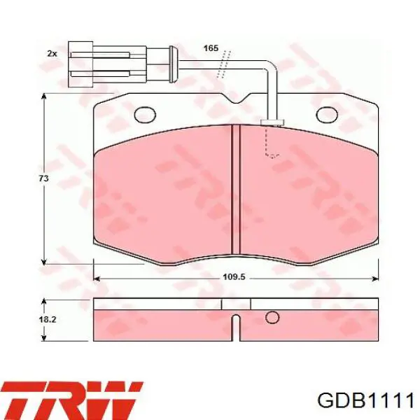 Колодки TRW GDB1111 цена, от 38.77 USD