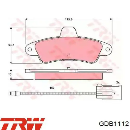 GDB1112 TRW колодки тормозные задние дисковые