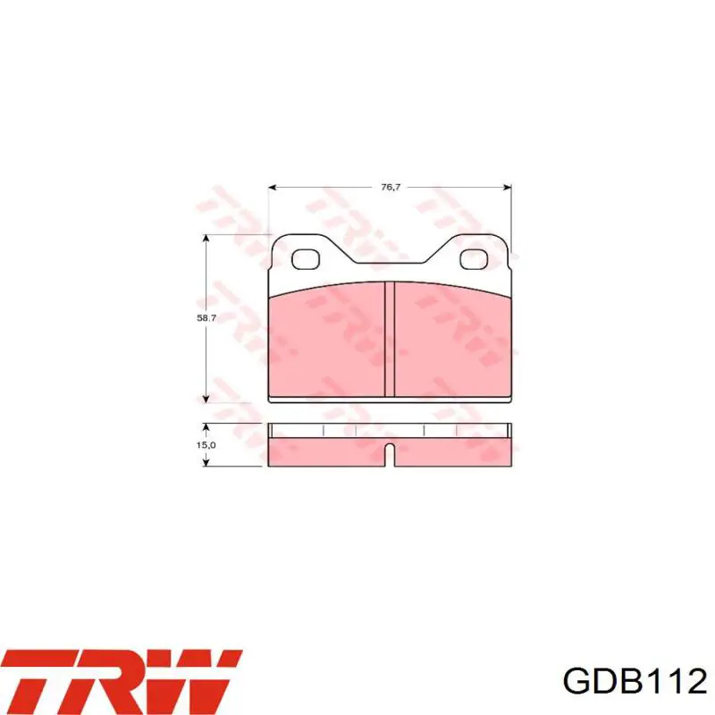 GDB112 TRW колодки тормозные передние дисковые