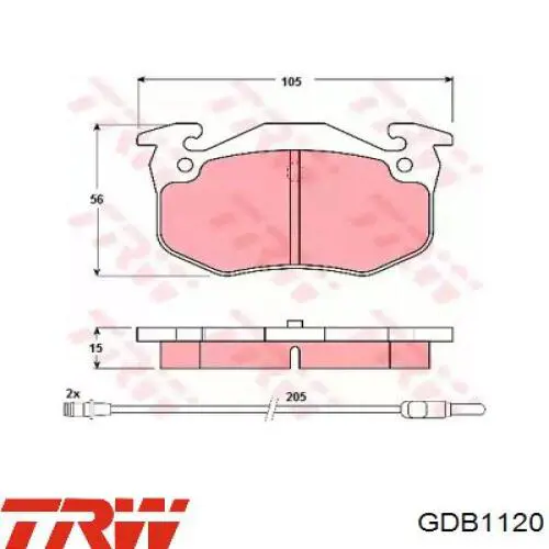 GDB1120 TRW колодки тормозные задние дисковые