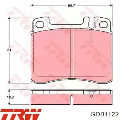 GDB1122 TRW колодки тормозные передние дисковые