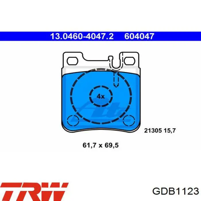 Купить GDB1123 TRW Колодки тормозные задние, дисковые