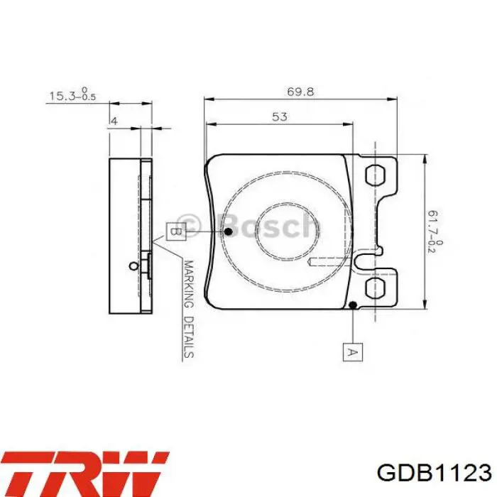 Задние тормозные колодки GDB1123 TRW
