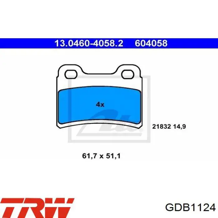 Колодки дисковые  TRW GDB1124 цена, от 10.07 USD