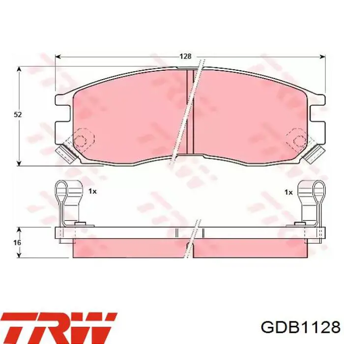 GDB1128 TRW колодки тормозные передние дисковые